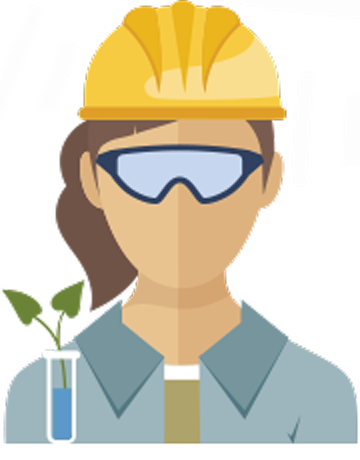Female Science worker icon